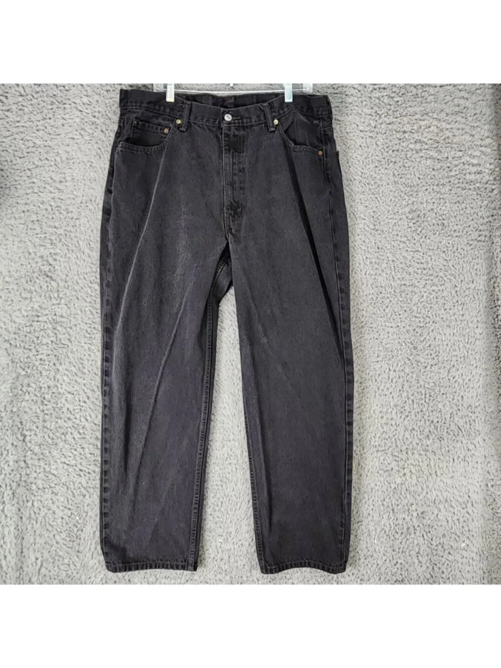 Levis Jeans Mens 40x32 Black 550 Cotton Denim Relaxed Fit Tapered Leg *Read*